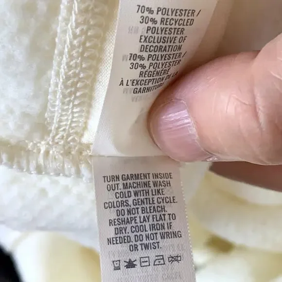 NWT Aerie Teddy Bear Sherpa Onesie Jumpsuit in Cream - Picture 8 of 9